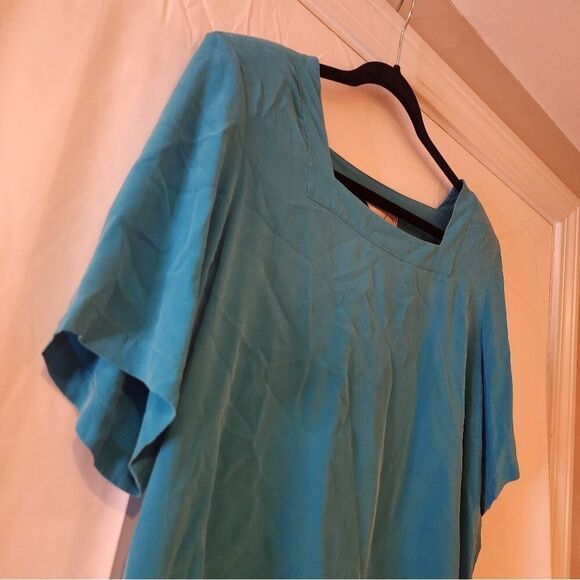 Spencer Jeremy vintage 100% silk blue blouse M - Picture 2 of 5